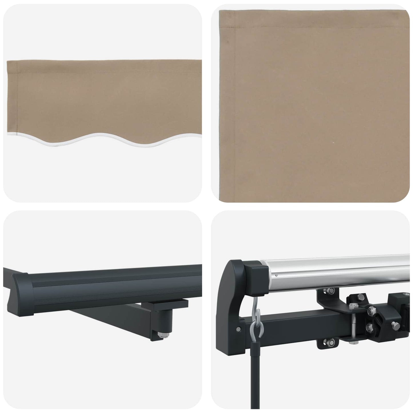 Uttrekkbar markise Beige 450 × 350 cm Polyester og aluminium