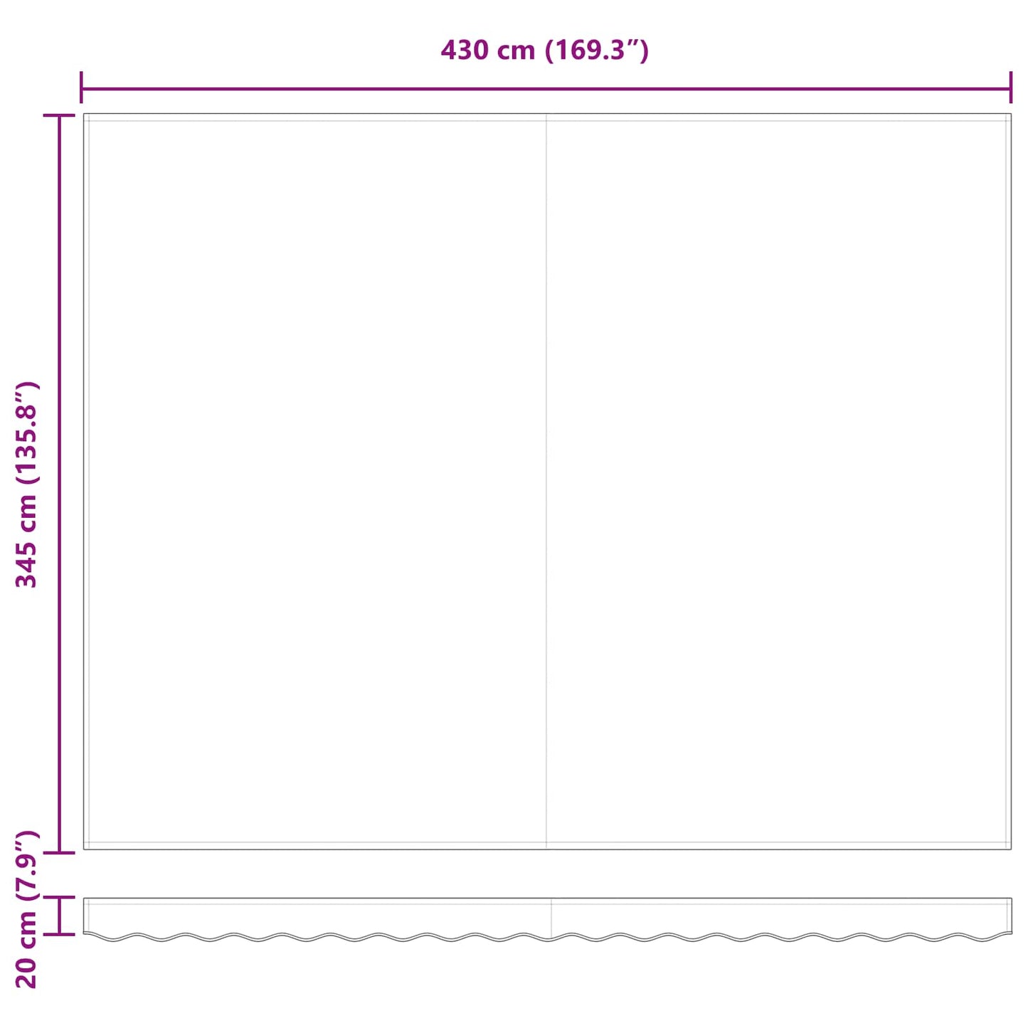 Uttrekkbar markise Beige 450 × 350 cm Polyester og aluminium