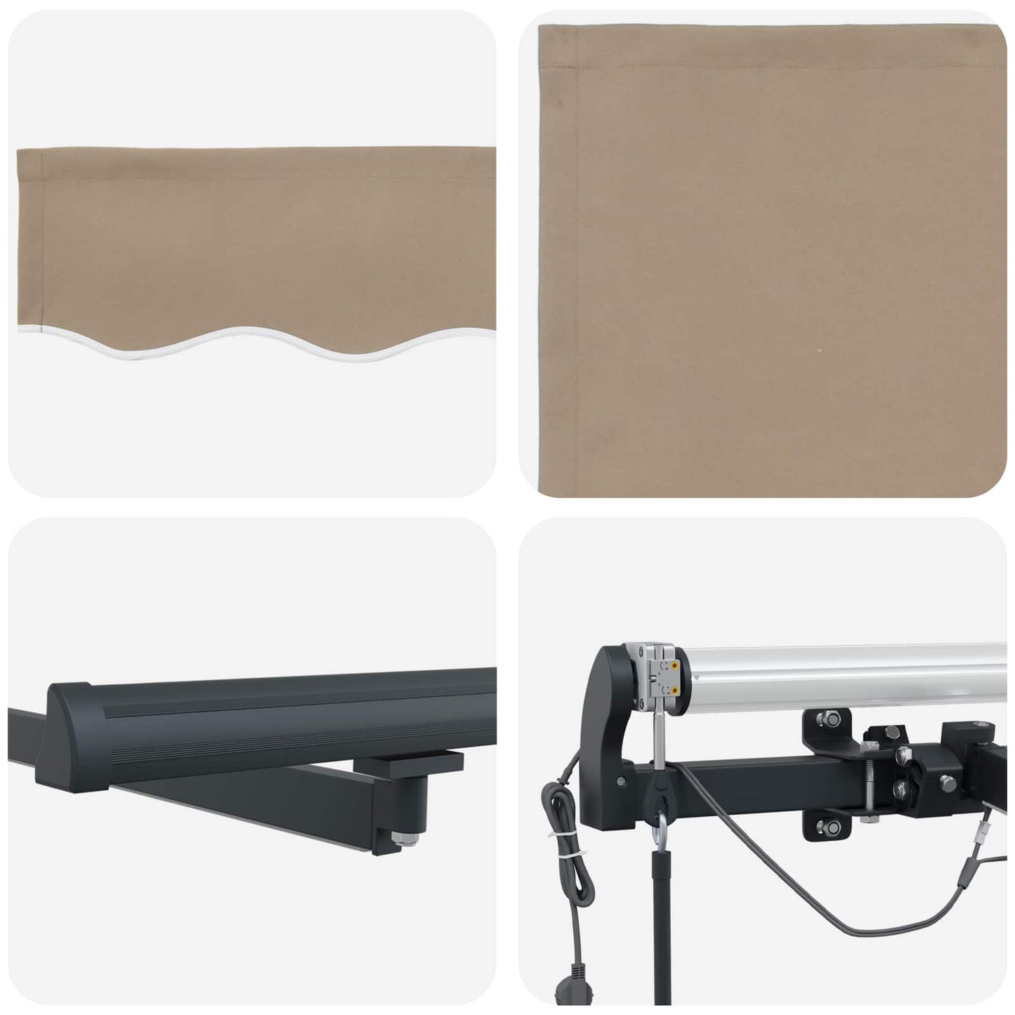 Uttrekkbar markise Beige 450 × 350 cm Polyester