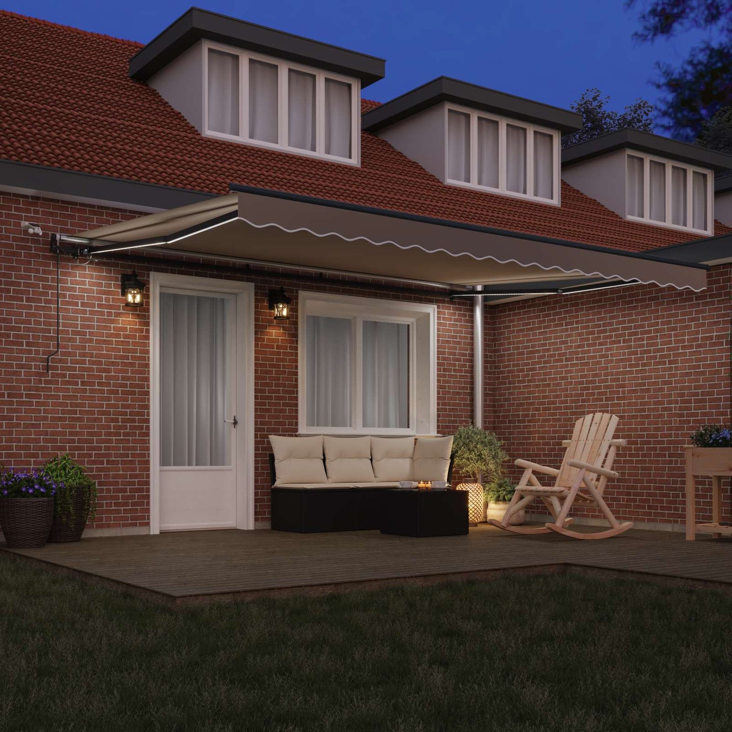 Uttrekkbar markise Beige 450 × 350 cm Polyester
