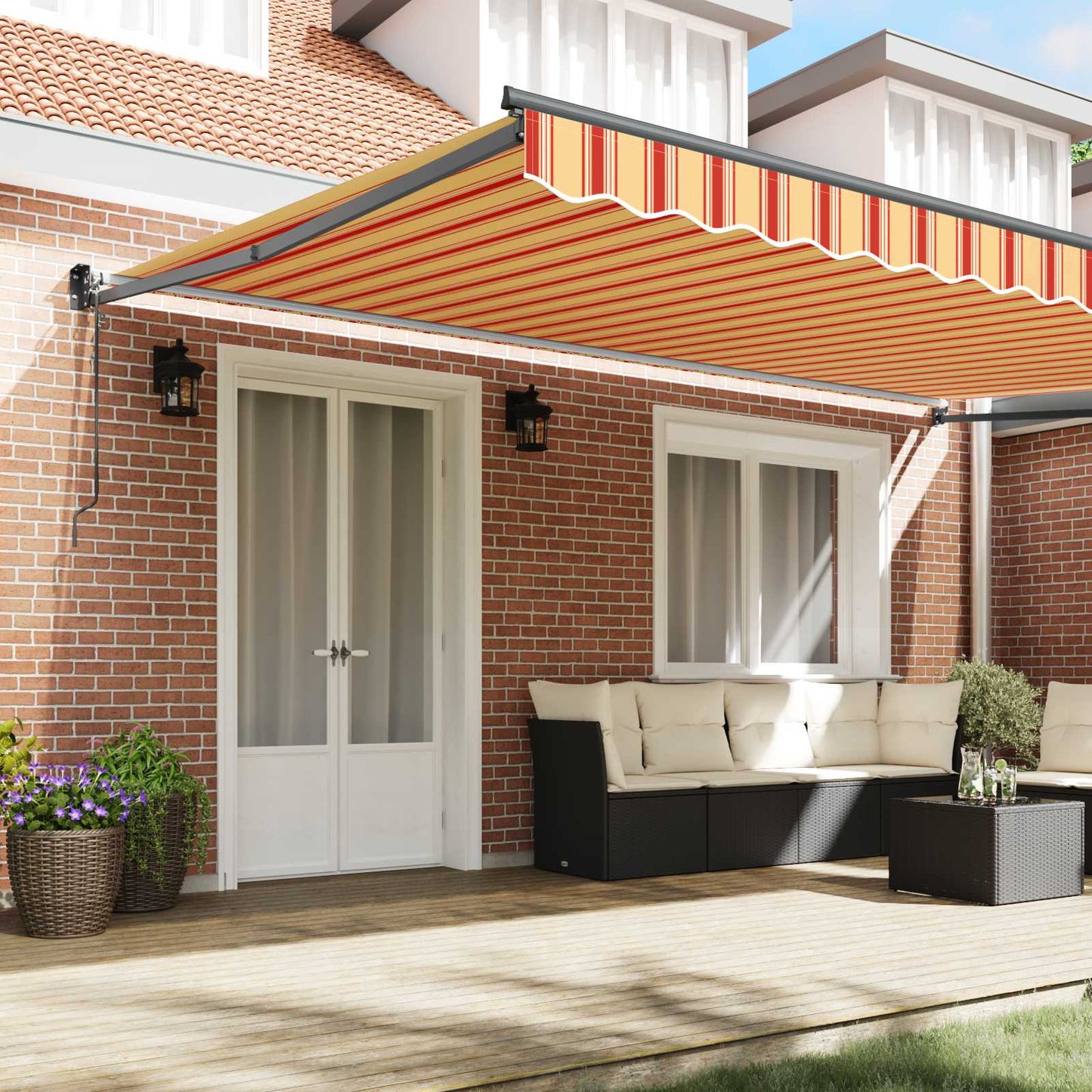 Uttrekkbar markise Krem 500 x 300 x 165 cm Polyester og Metall