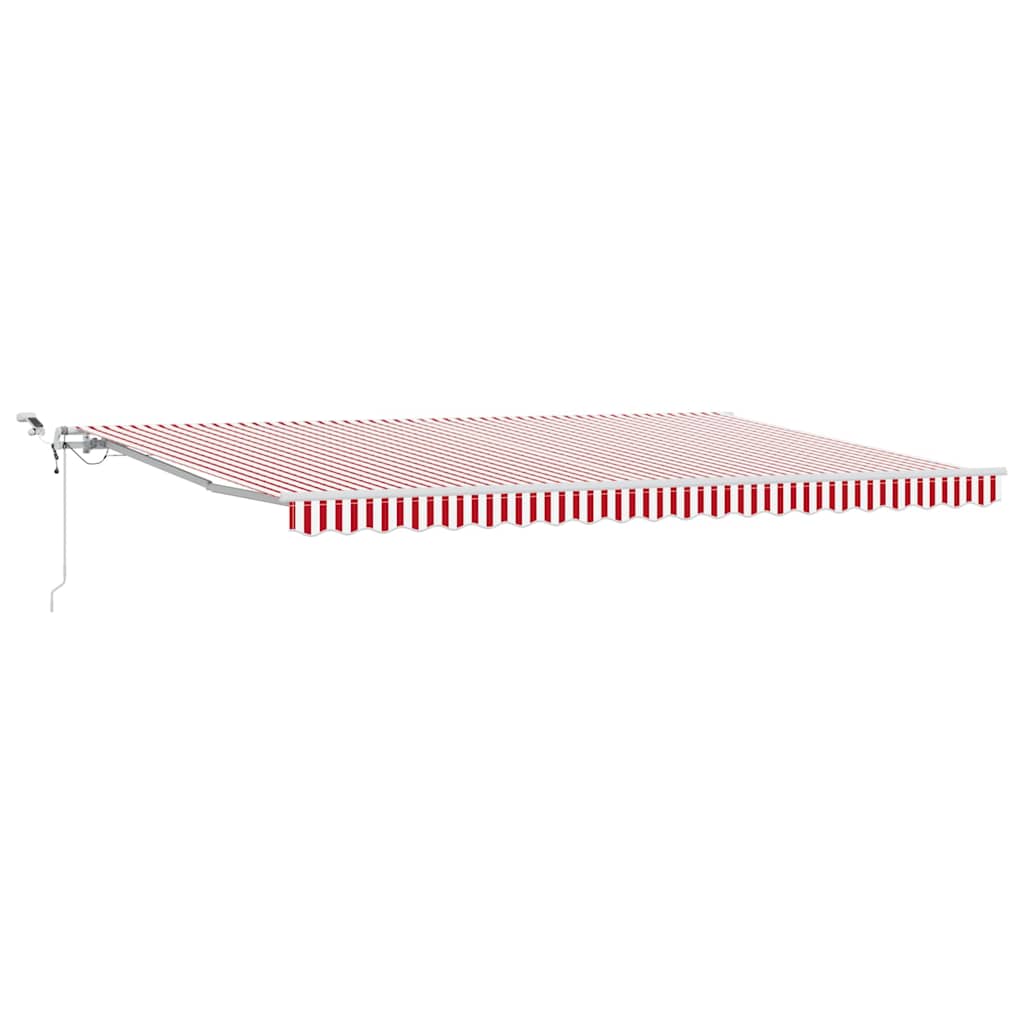 Innvendbar Markise Rød og Hvit 500 × 300 cm Polyester og Metall