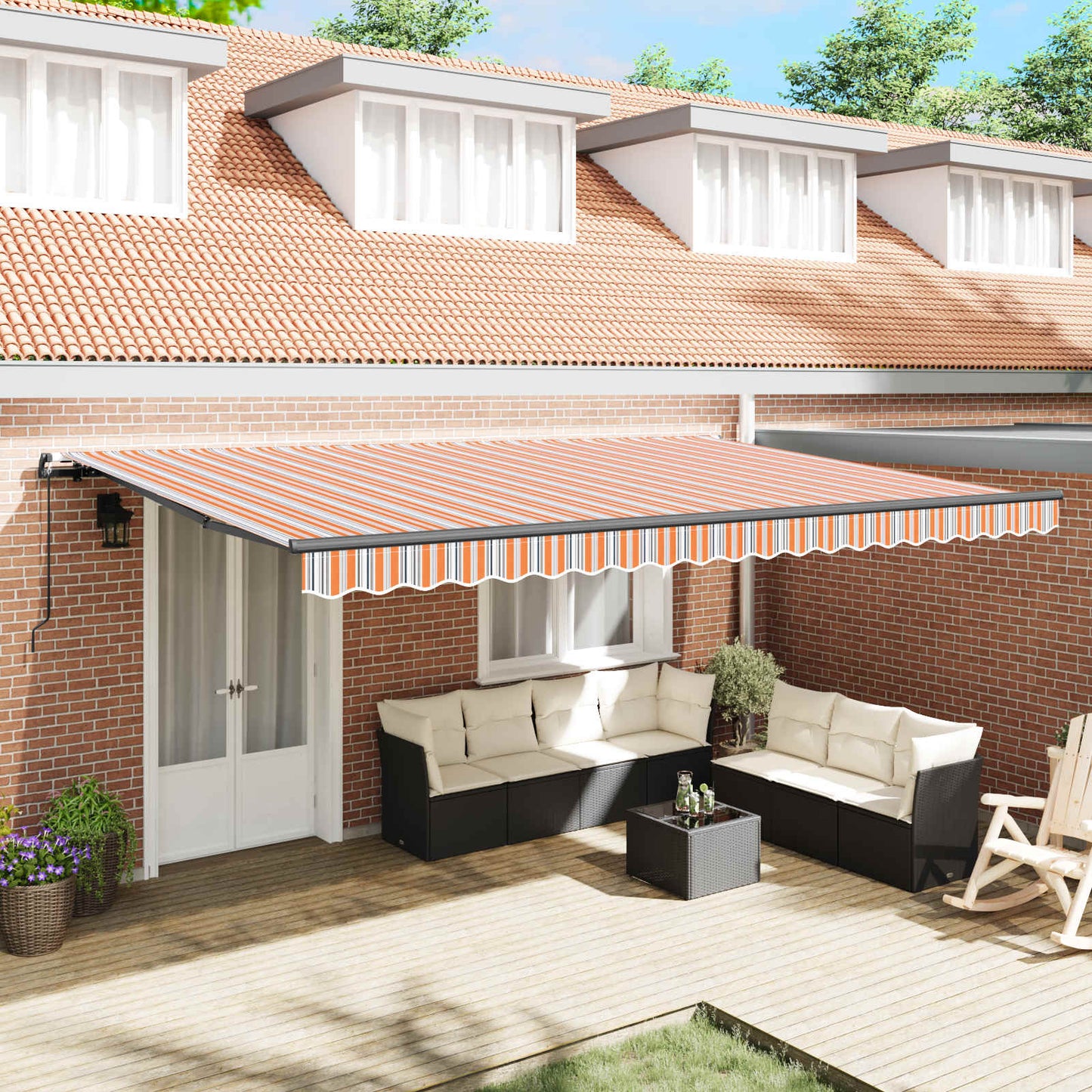 Uttrekkbar markise Flerfarget 500 x 300 x 165 cm