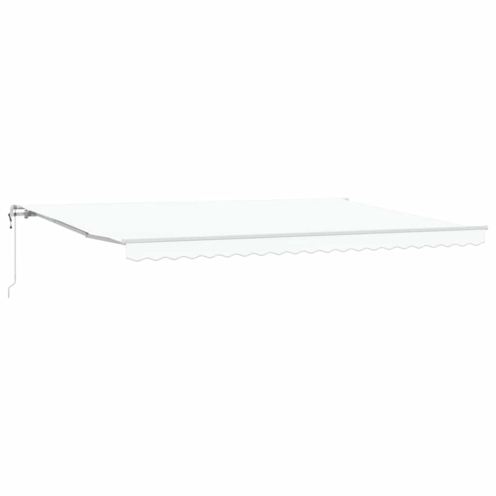 Uttrekkbar markise Hvit 500 × 300 cm Stoff og Aluminium