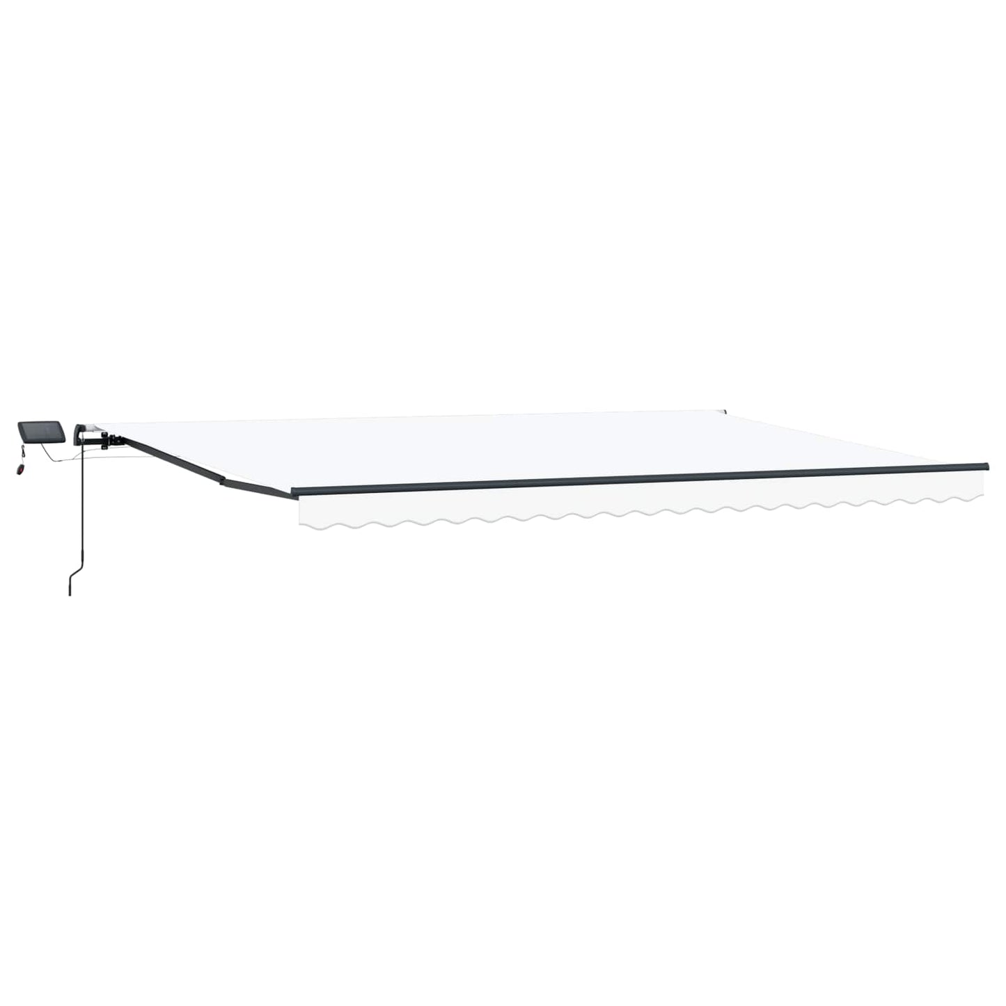 Uttrekkbar markise Hvit 500 × 300 cm Stoff og Aluminium