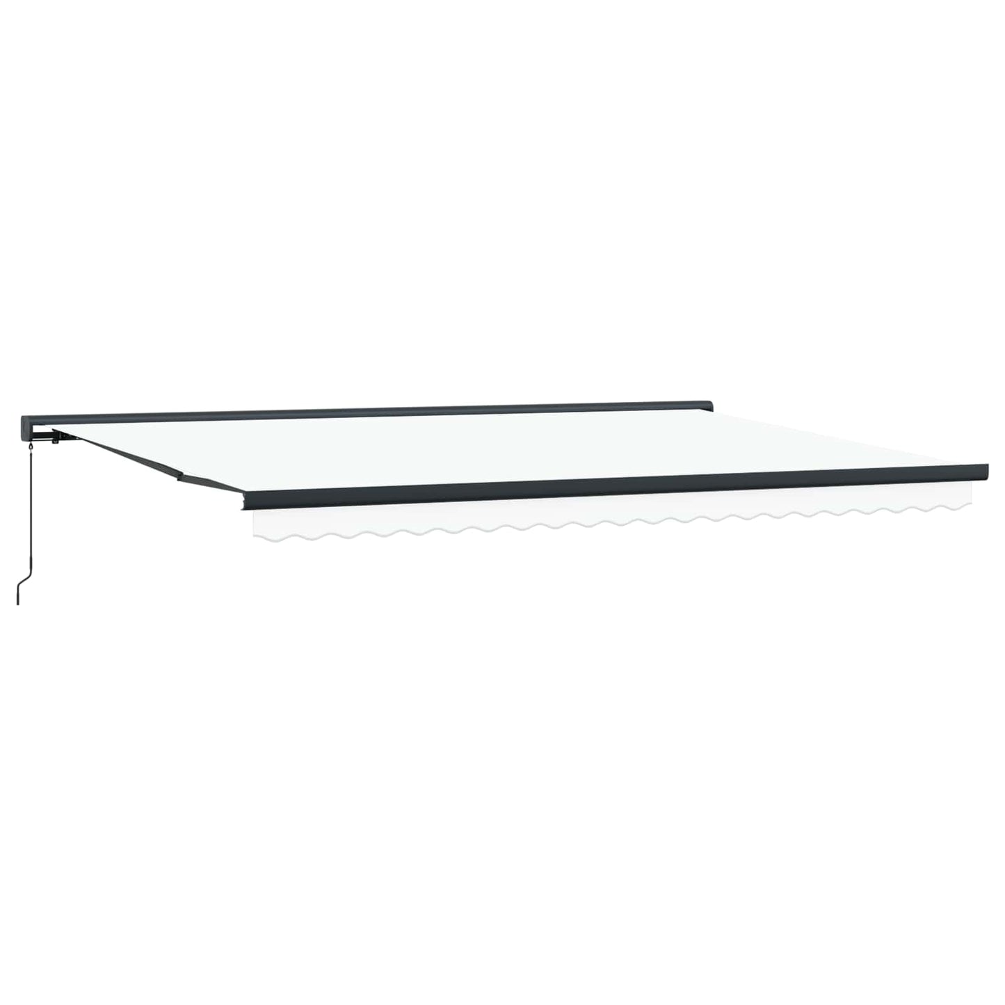 Uttrekkbar markise Hvit 500 × 300 cm Lær og aluminium