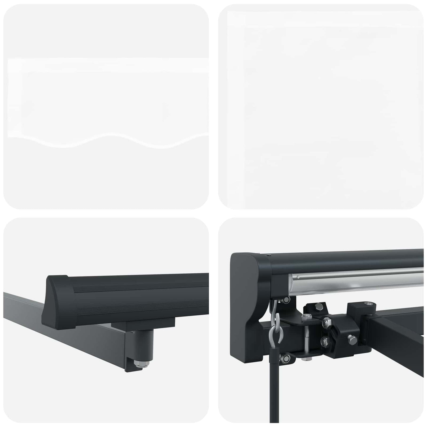 Markiseramme Hvit 500 × 300 cm Polyester med PU-belegg