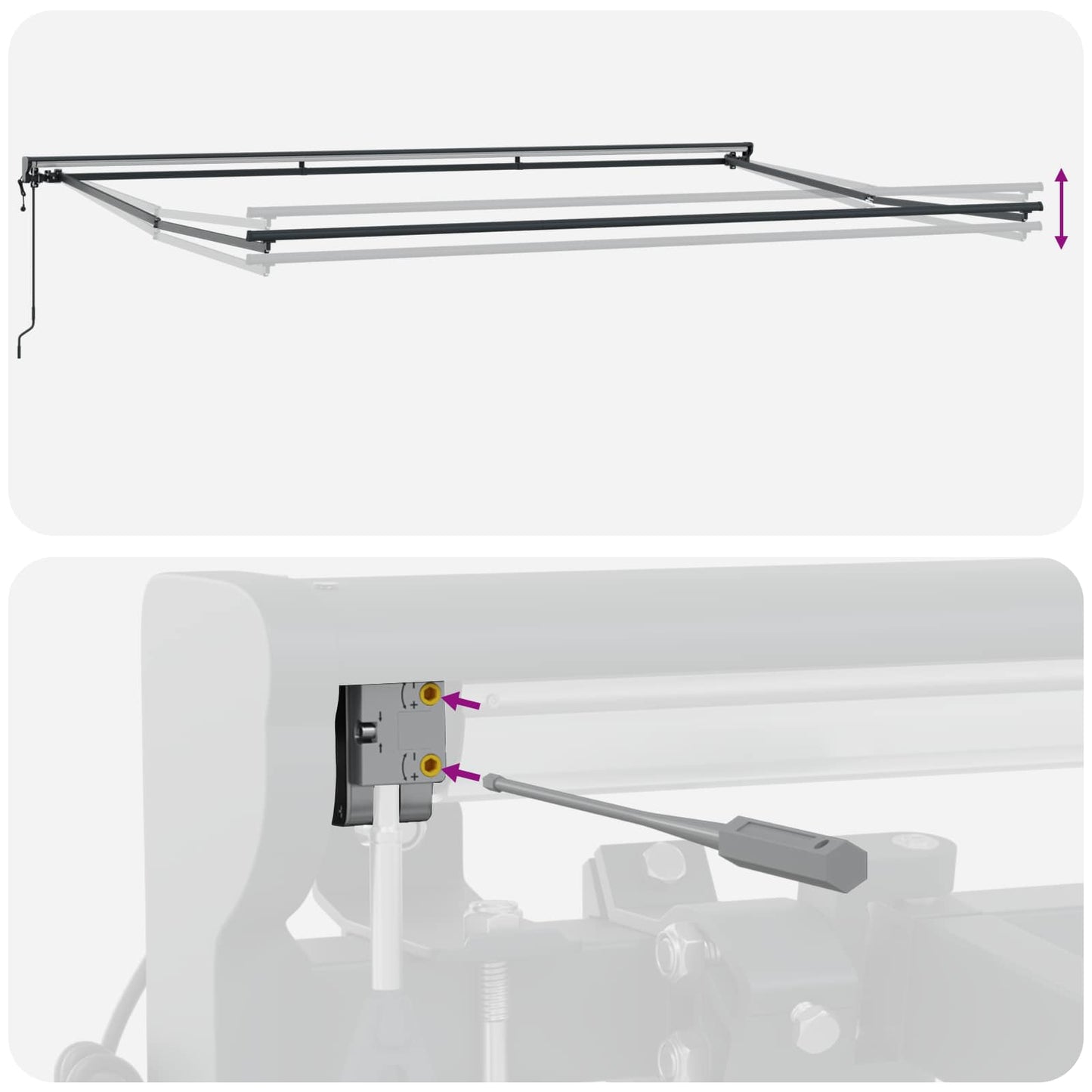 Markiseramme Hvit 500 × 300 cm Polyester med PU-belegg