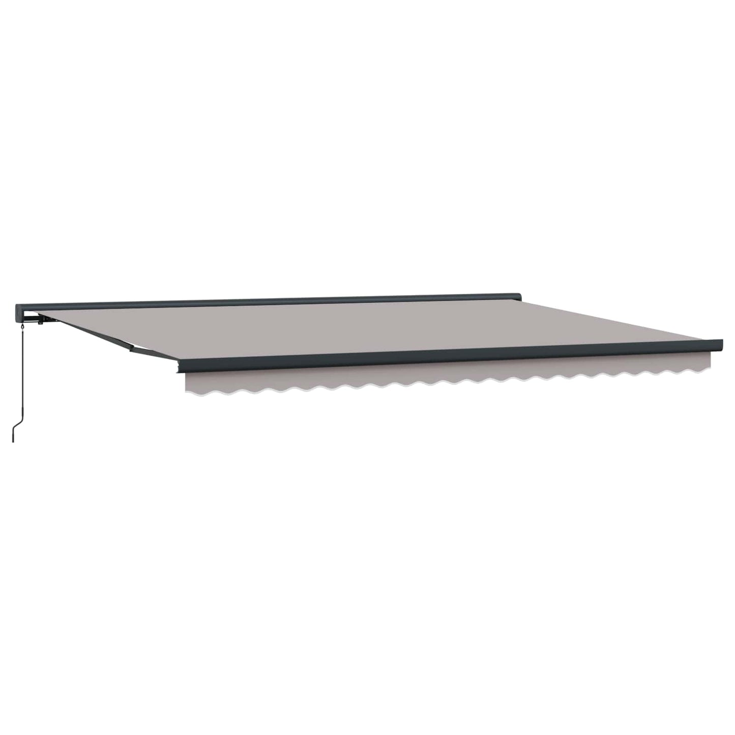 Uttrekkbar markise Lysegrå 500 × 300 cm Lær og aluminium