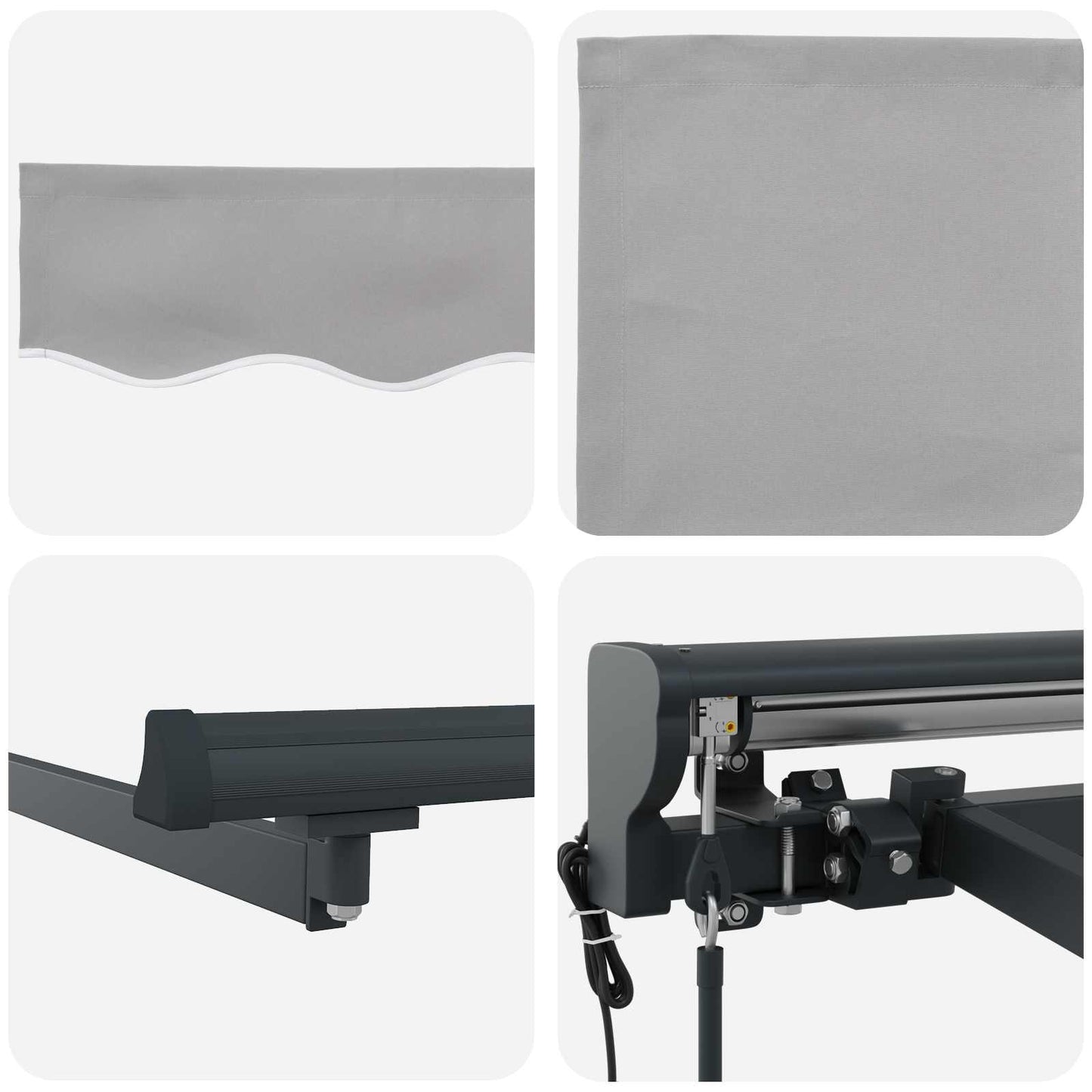 Markiseramme Lysegrå 500 × 300 cm Polyester med PU-belegg