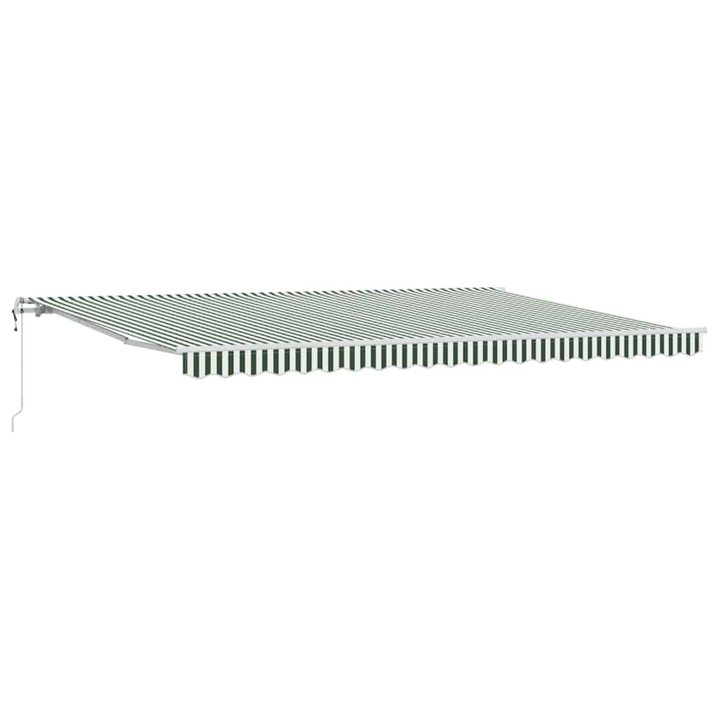 Uttrekkbar markise Grønn og hvit 500 × 300 cm