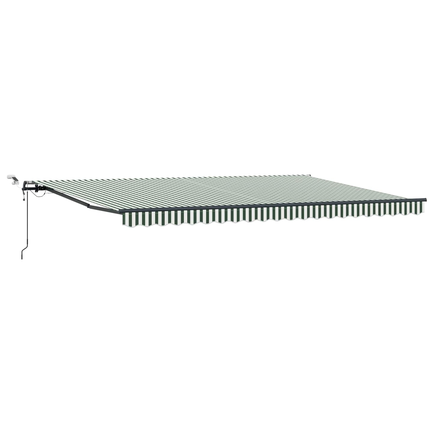 Uttrekkbar markise Grønn og hvit 500 × 300 cm Polyester