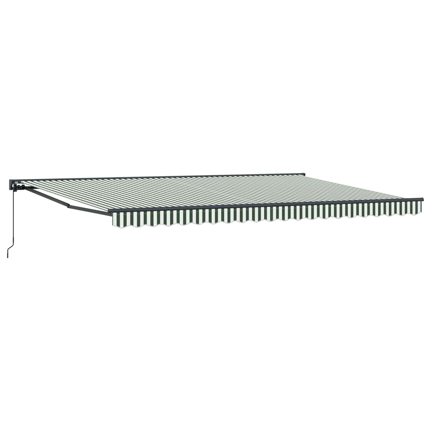 Markiseramme Grønn og hvit 500 × 300 cm Polyester med PU-belegg