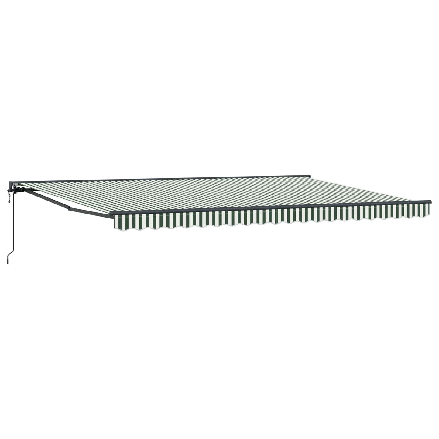 Markiseramme Grønn og hvit 500 × 300 cm Polyester med PU-belegg