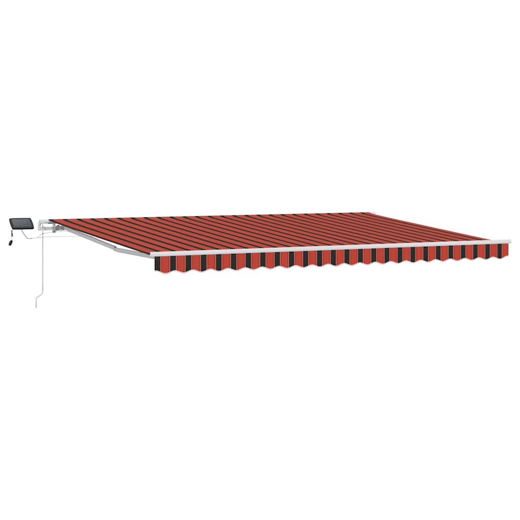 Uttrekkbar markise oransje og brun 500 × 350 cm
