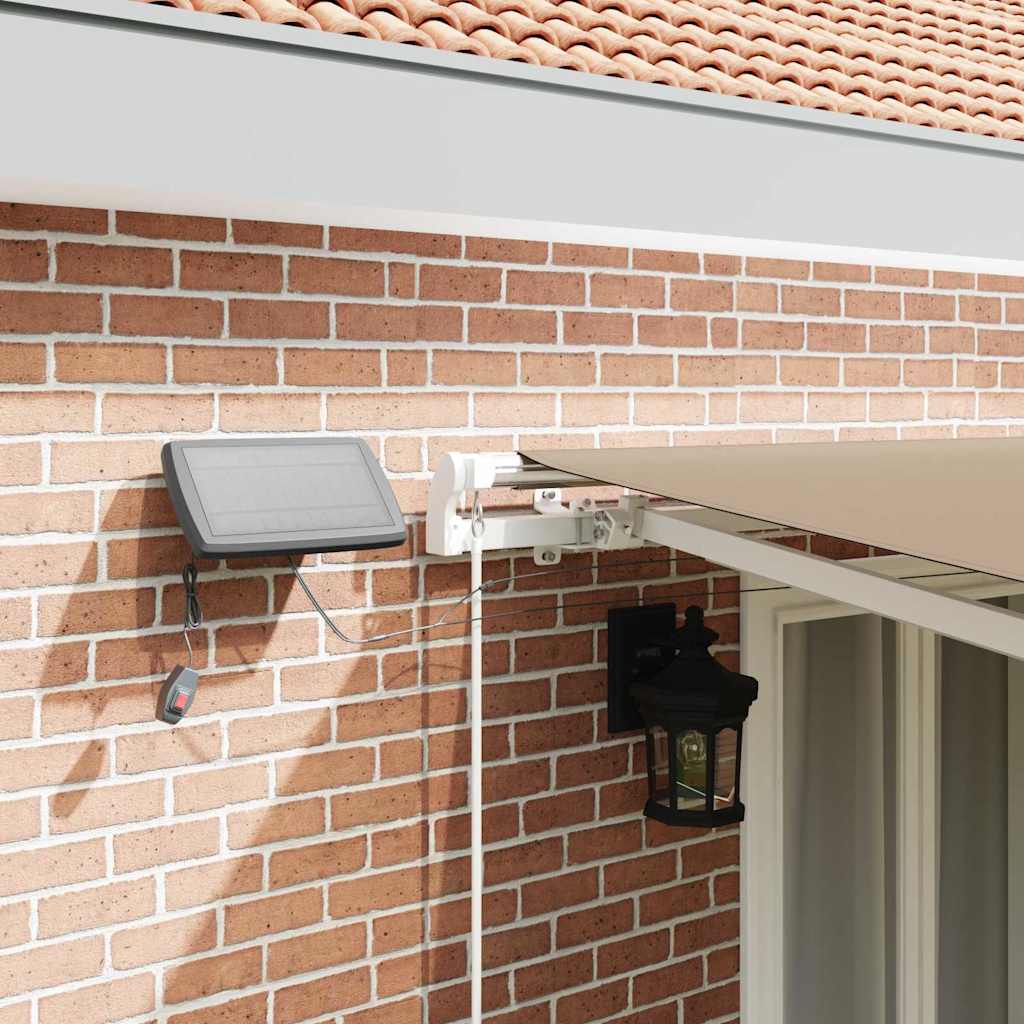 Uttrekkbar markise Beige 500 × 350 cm Stoff og Aluminium