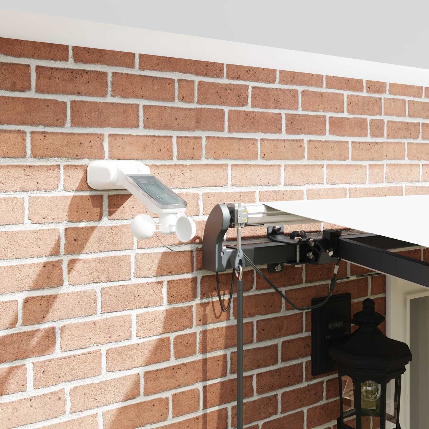 Uttrekkbar markise Hvit 500 × 350 cm Polyester