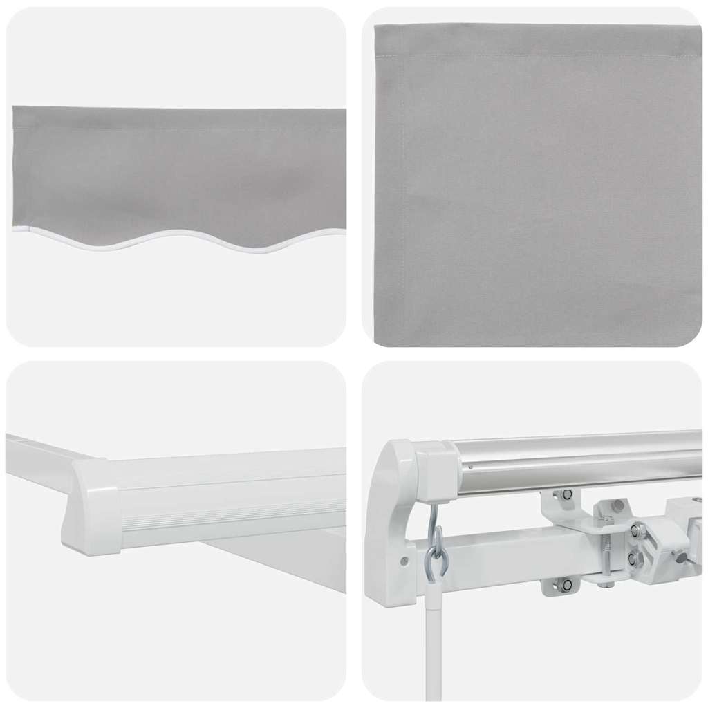 Uttrekkbar markise Lysegrå 500 × 350 cm Polyester og aluminium