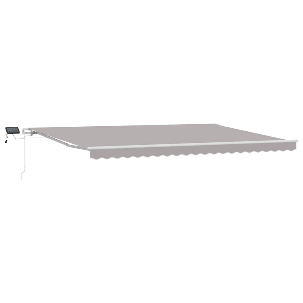 Uttrekkbar markise Lysegrå 500 × 350 cm Stoff og Aluminium