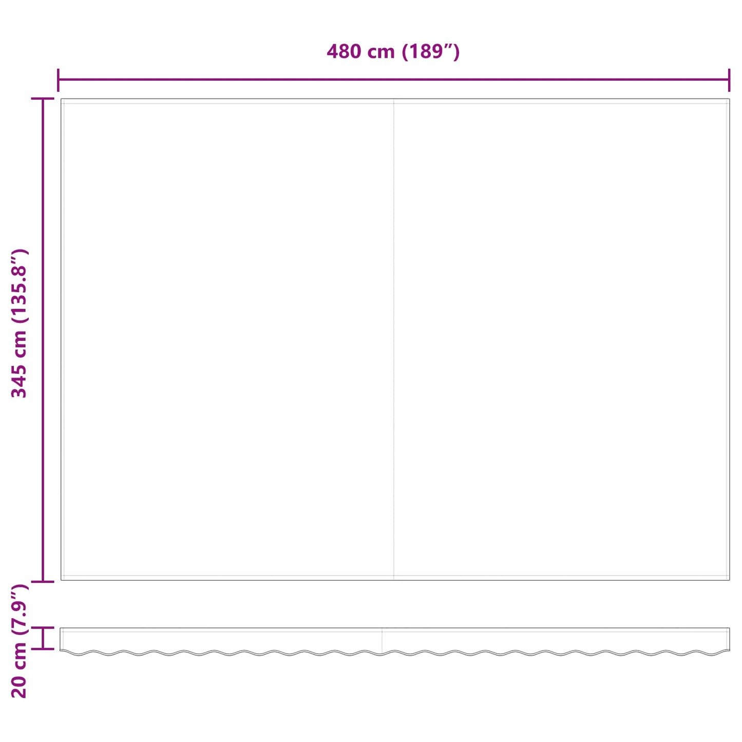 Uttrekkbar markise Lysegrå 500 × 350 cm Polyester og aluminium