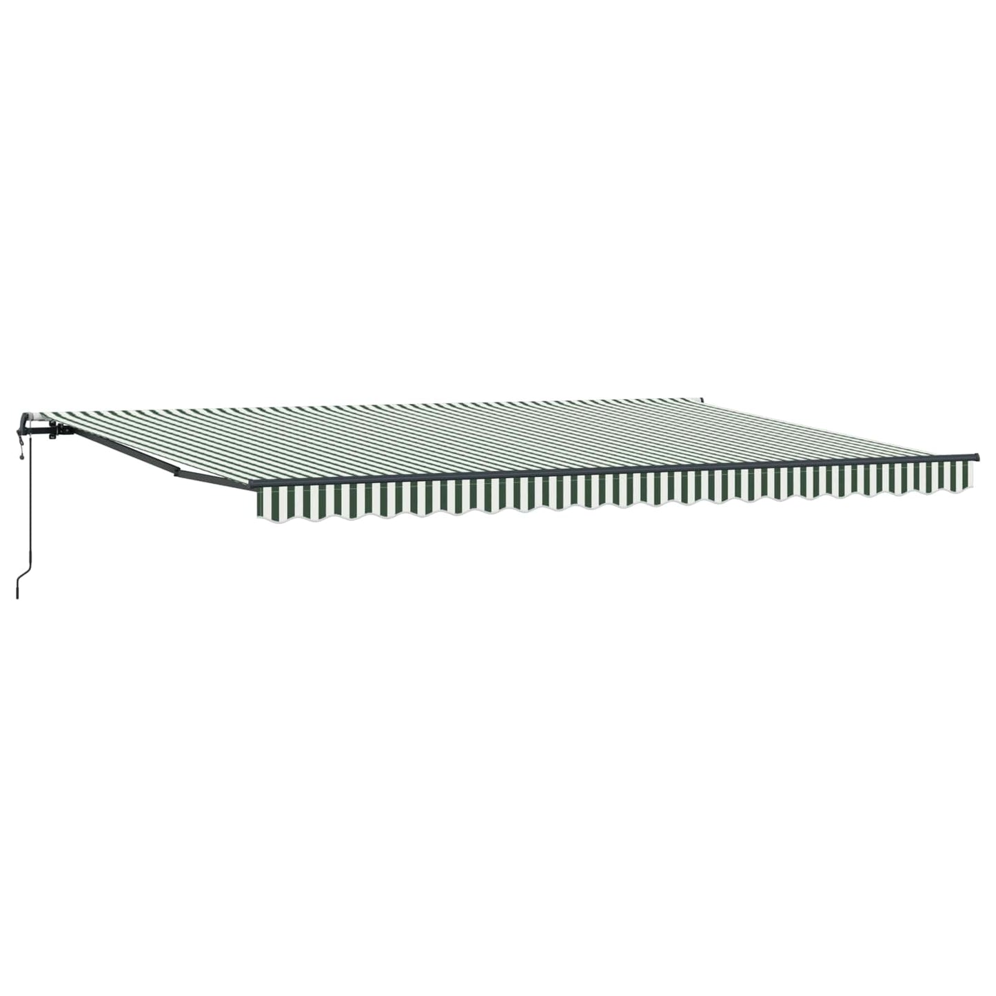 Uttrekkbar markise Grønn og hvit 500 × 350 cm