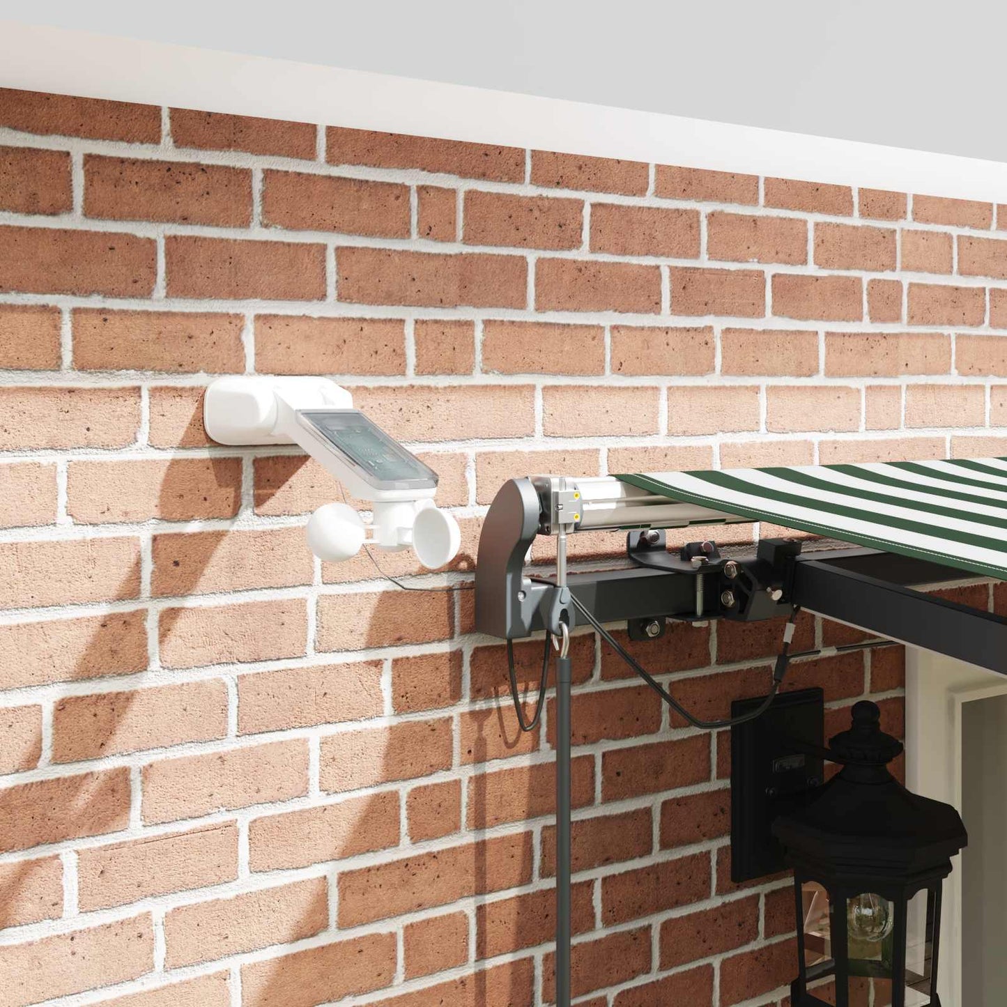 Uttrekkbar markise Grønn og hvit 500 × 350 cm Polyester