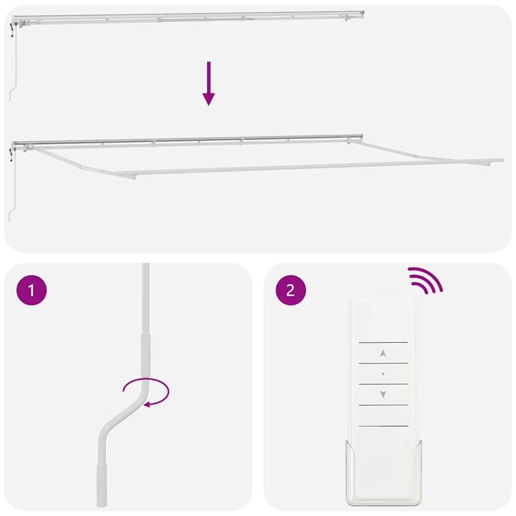 Elektrisk Utrekkbar Markise Flerfarget 600 × 300 cm