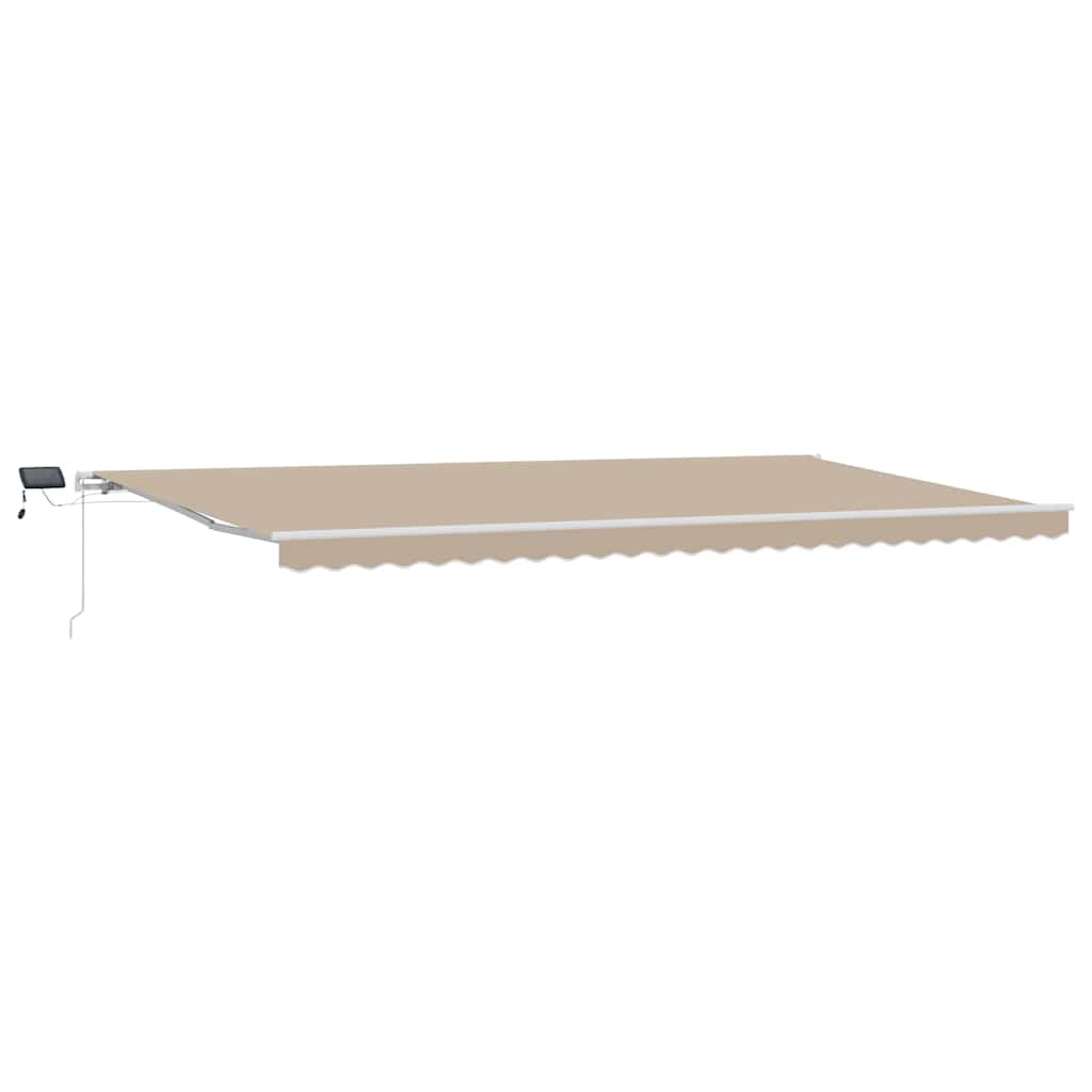Uttrekkbar markise Beige 600 × 300 cm Stoff og Aluminium