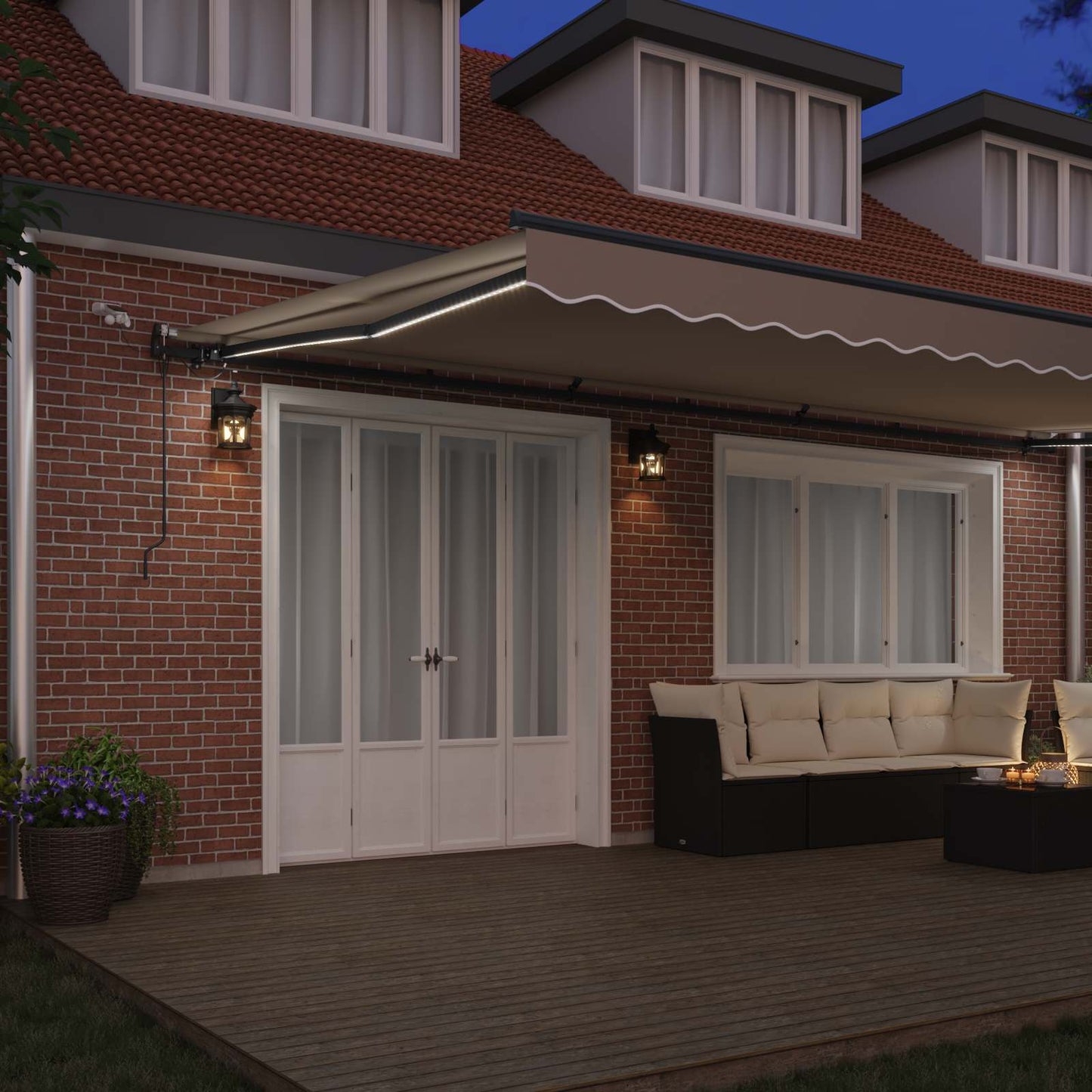 Uttrekkbar markise Beige 600 × 300 cm Polyester