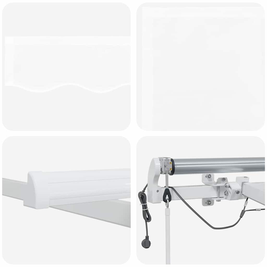 Innvendbar Markise Hvit 600 × 300 cm Polyester og Metall