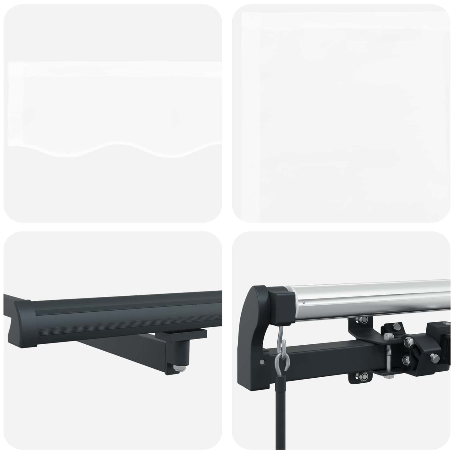 Innvendbar Markise Hvit 600 × 300 cm Polyester og stål