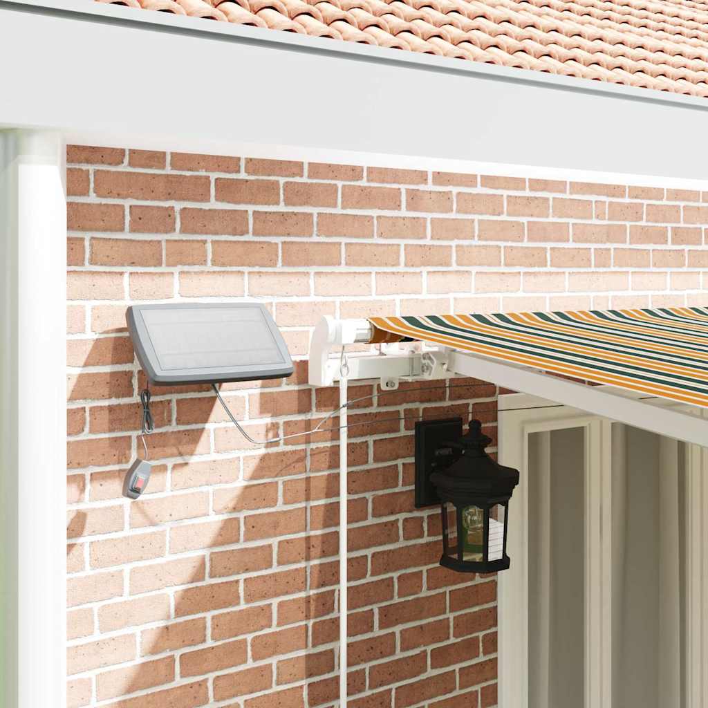 Uttrekkbar markise Grønn og gul 600 × 300 cm Stoff og Aluminium