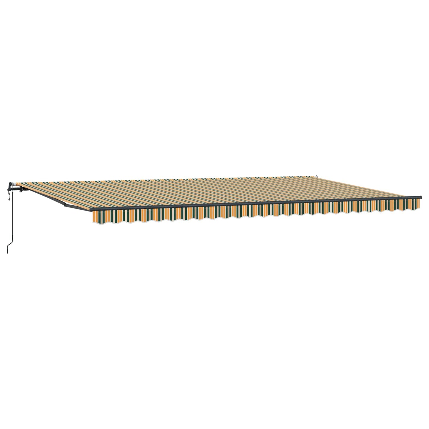 Uttrekkbar markise Grønn og gul 600 × 300 cm Stoff og Aluminium