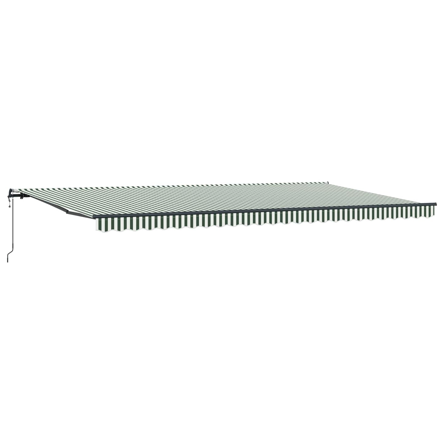 Uttrekkbar markise Grønn og hvit 600 × 300 cm