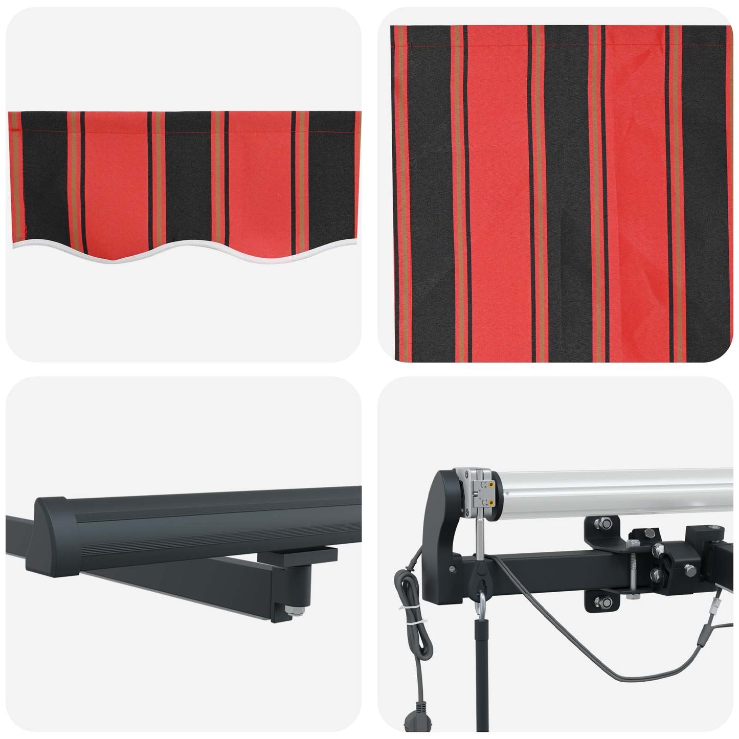 Markiseduk oransje og brun 600 × 350 cm Polyester