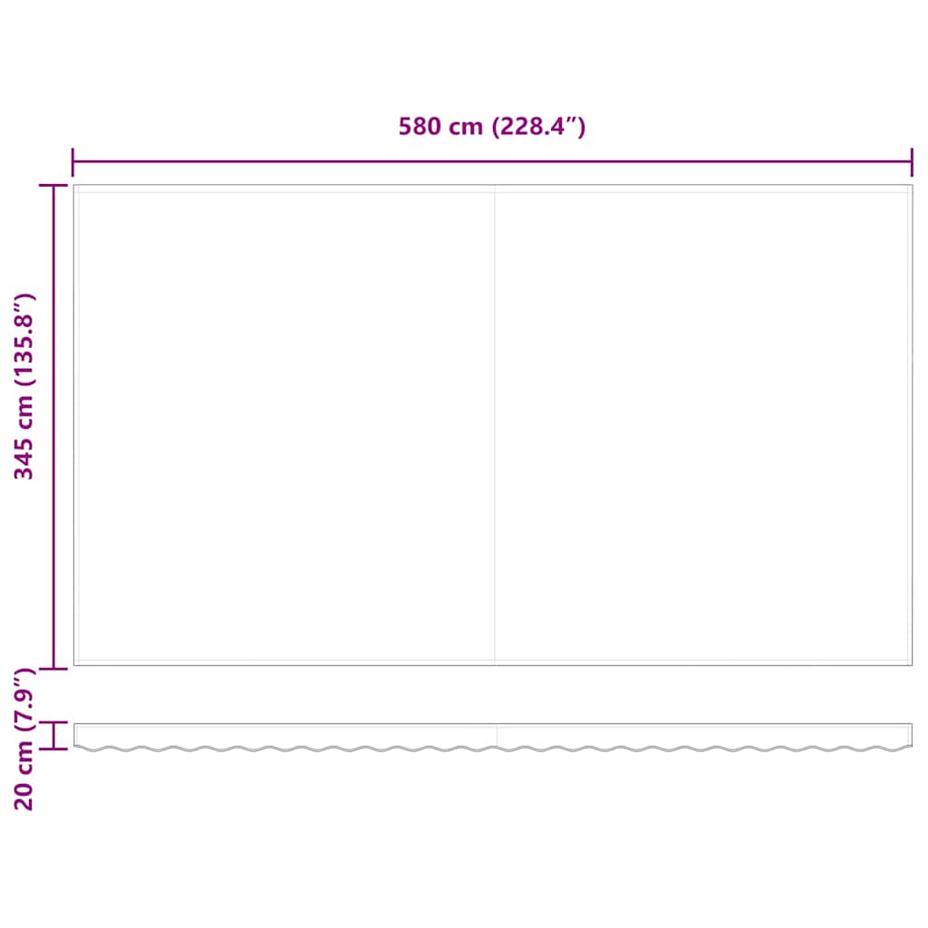 Innvendbar Markise Gul og oransje 600 × 350 cm