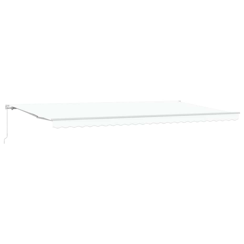Uttrekkbar markise Hvit 600 × 350 cm Polyester og aluminium