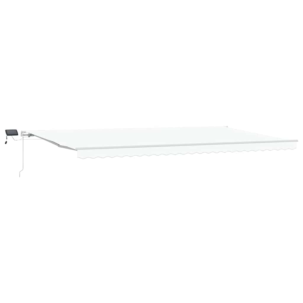 Uttrekkbar markise Hvit 600 × 350 cm Stoff og Aluminium