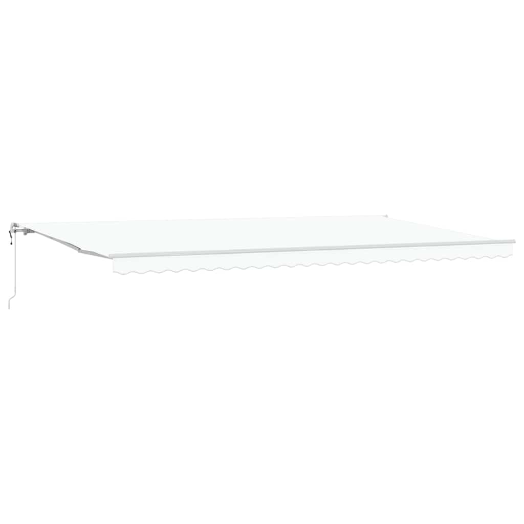 Uttrekkbar markise Hvit 600 × 350 cm Stoff og Aluminium