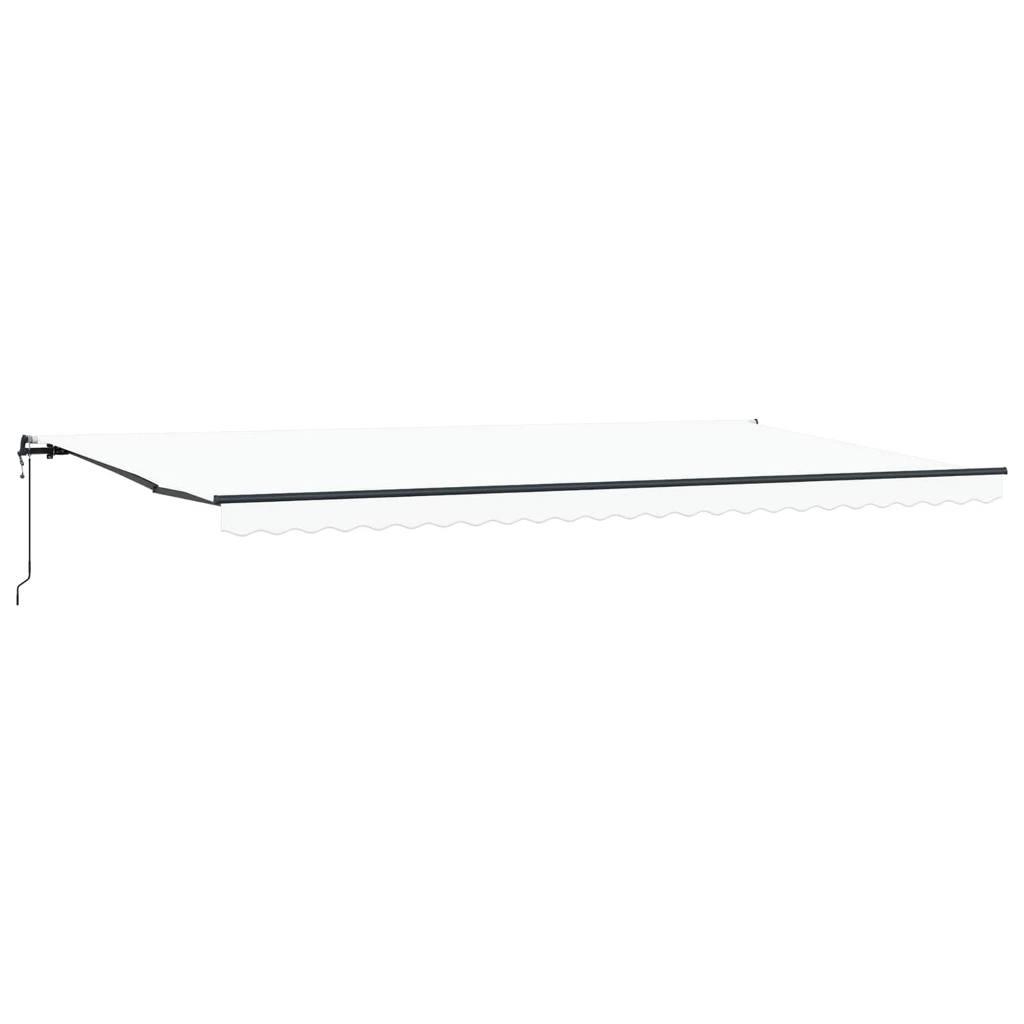 Uttrekkbar markise Hvit 600 × 350 cm Stoff og Aluminium