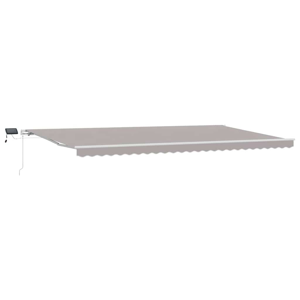 Uttrekkbar markise Lysegrå 600 × 350 cm Stoff og Aluminium