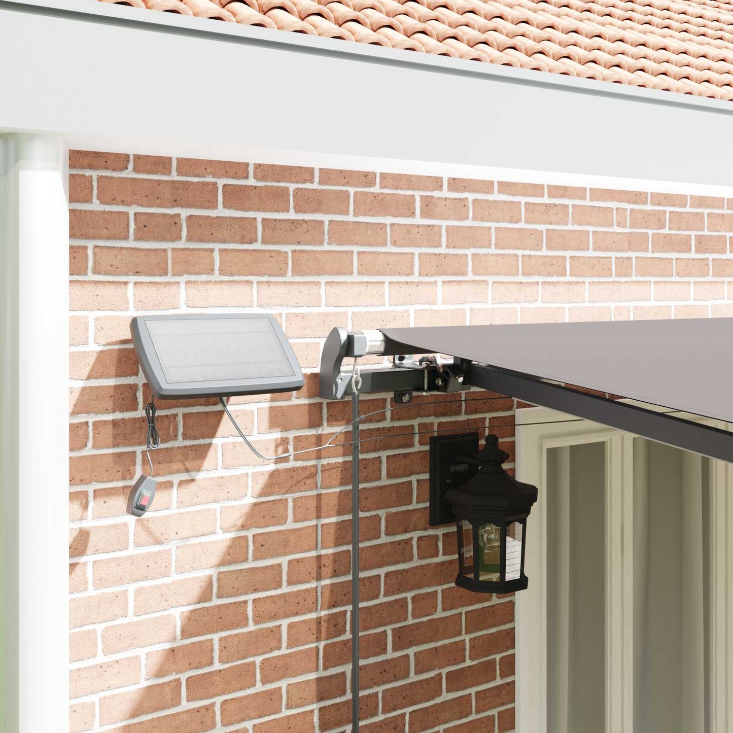 Uttrekkbar markise Lysegrå 600 × 350 cm Stoff og Aluminium