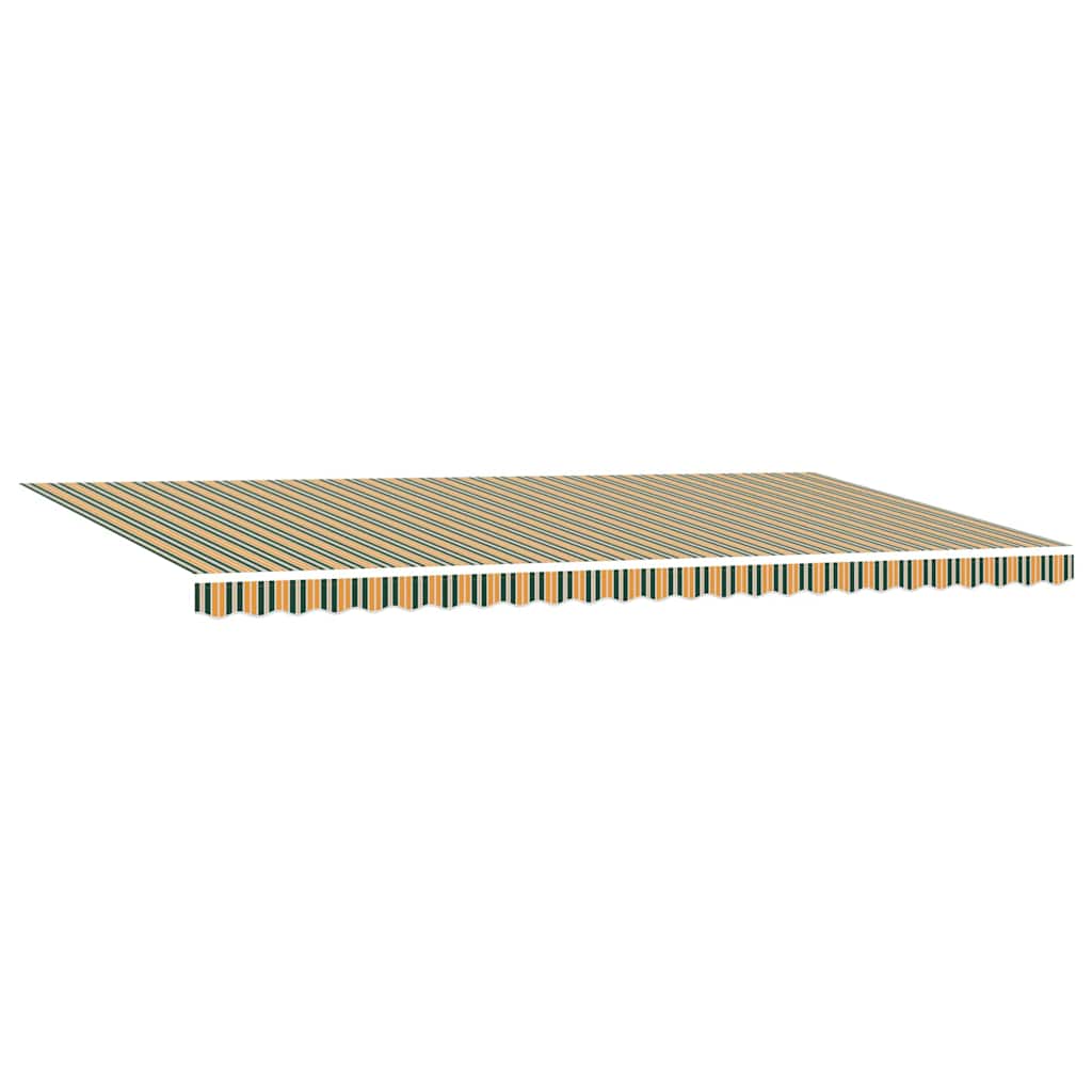 Uttrekkbar markise Grønn og gul 600 × 350 cm Stoff og Aluminium