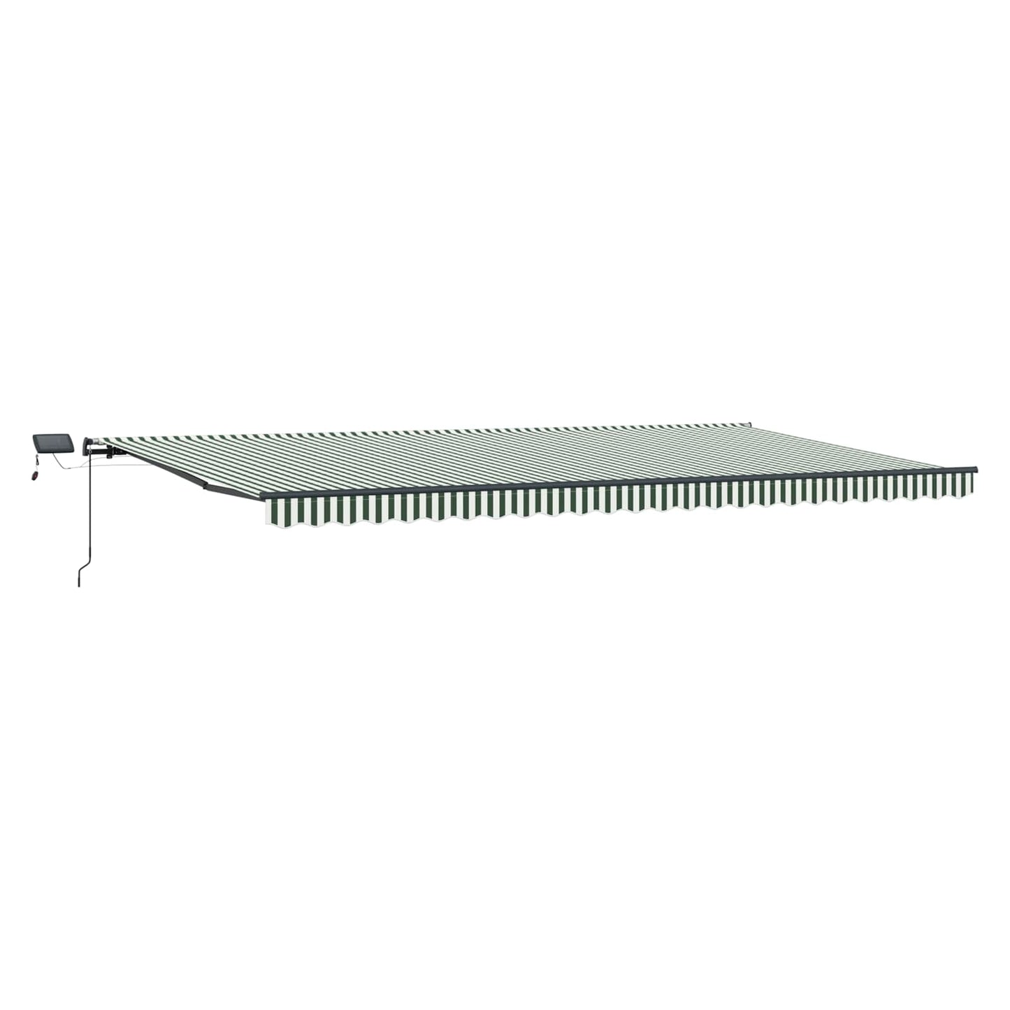 Uttrekkbar markise Grønn og hvit 600 × 350 cm