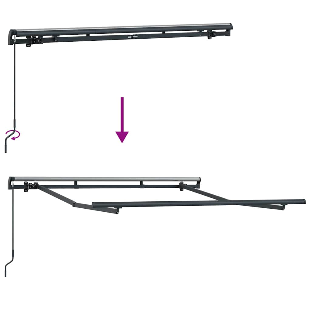 Markiseramme Antrasitt 2,5 x 2 m Metall