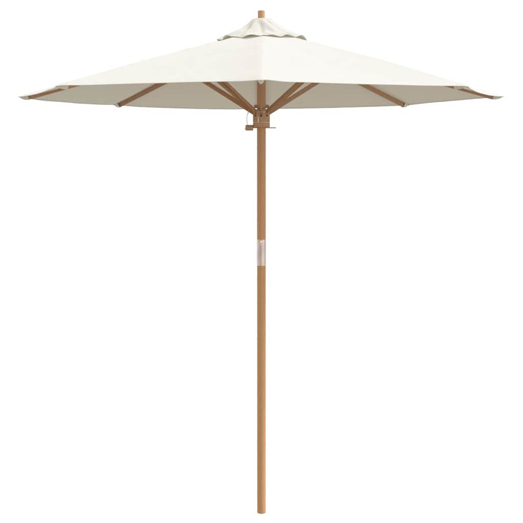 Hageparasol Cremehvite Ø 217 x 230 cm Bambus