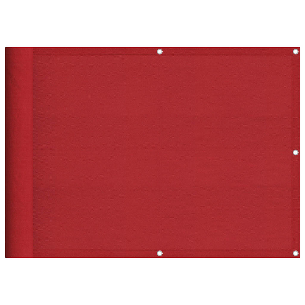 Balkongskjerm rød 75x1000 cm 100 % polyester oxford