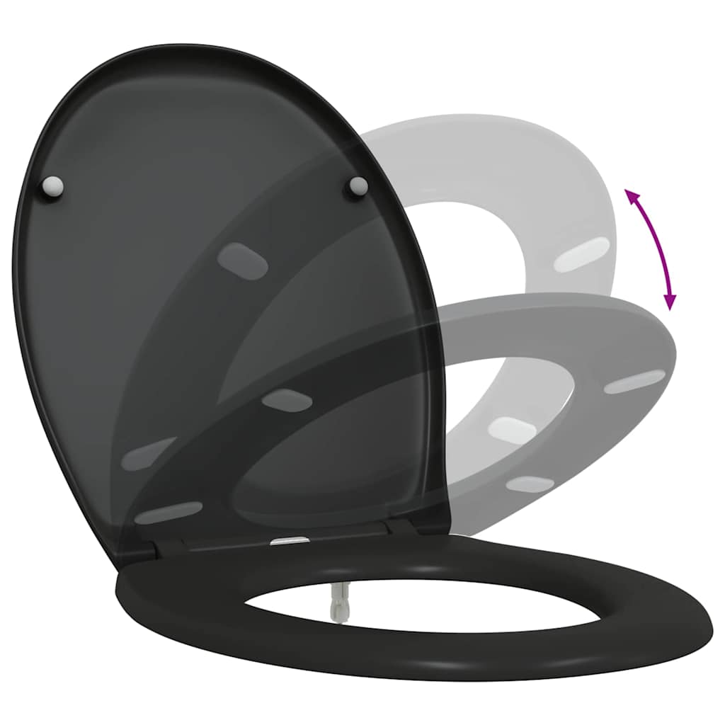 Toalettsete Svart 47 x 37 x 4 cm Duroplast