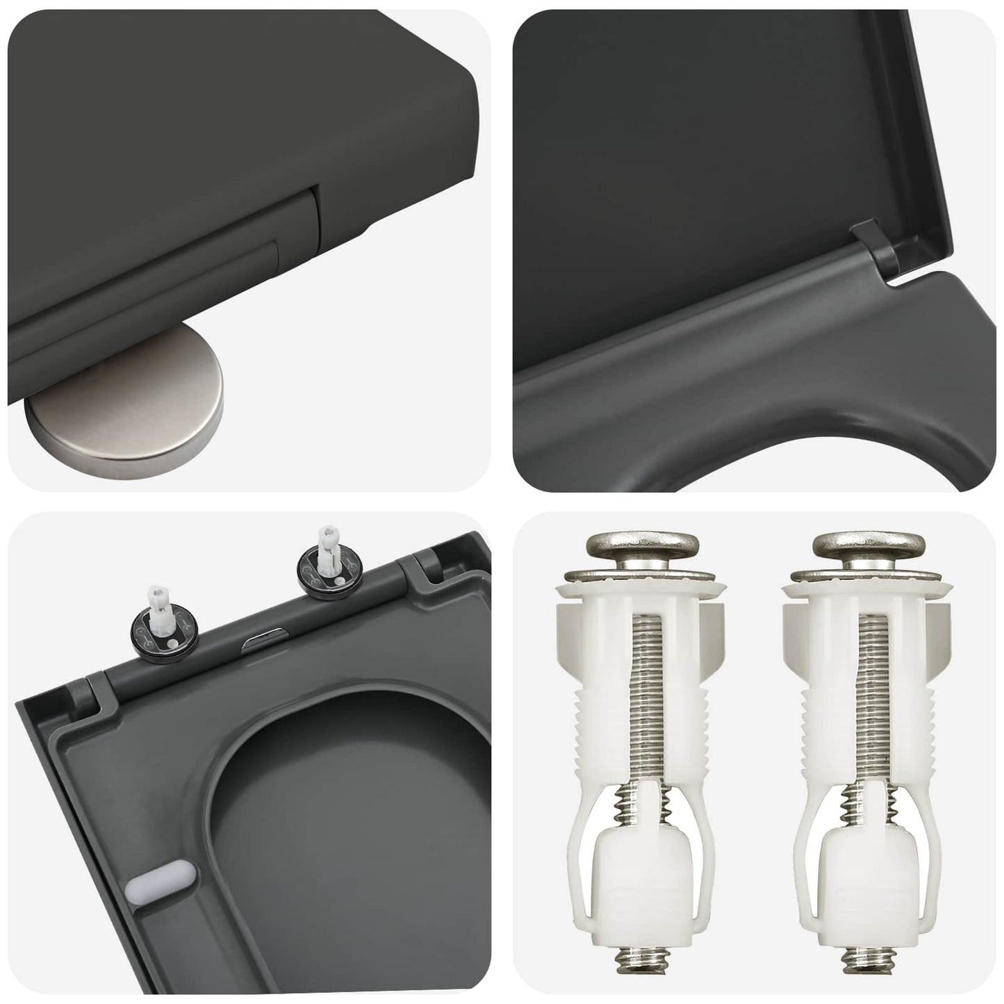 Toalettsete Antrasitt 47,5 x 35 x 3,6 cm Duroplast