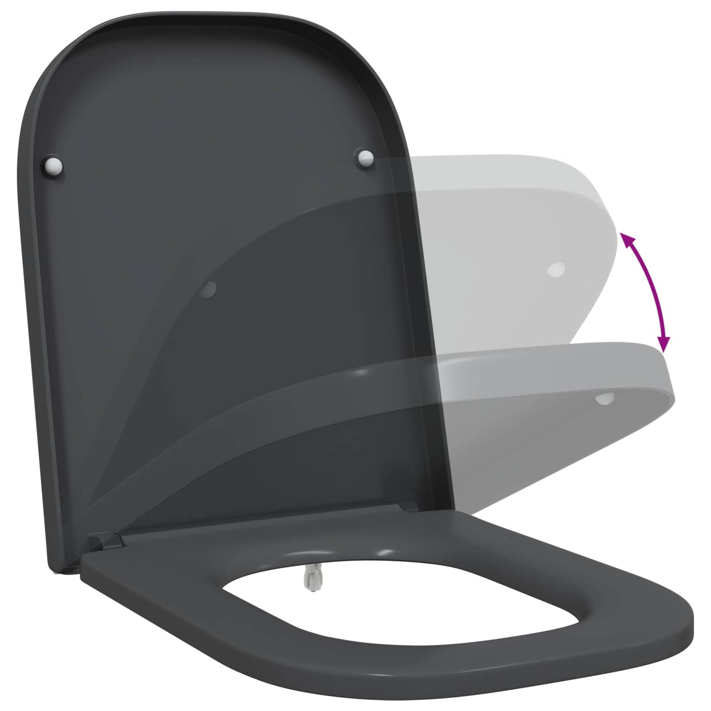 Toalettsete Antrasitt 47,5 x 35 x 3,6 cm Duroplast